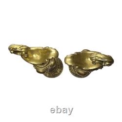 01M1 ANCIENNE PAIRE DE CASSOLETTES AIGUILLERES EN BRONZE DORE XIXe NAPOLEON III