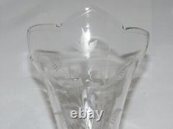 04F3 ANCIEN VASE CORNET CRISTAL GRAVE BOIS SCULPTE FORET NOIRE NAPOLÉON III XIXe