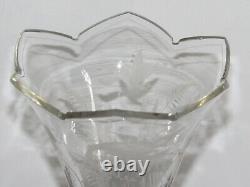 04F3 ANCIEN VASE CORNET CRISTAL GRAVE BOIS SCULPTE FORET NOIRE NAPOLÉON III XIXe