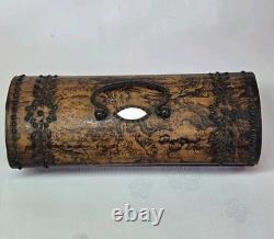 04L16 ANCIEN COFFRET BOITE A BIJOUX LOUPE ET FER FORGE NAPOLEON III XIXe SIECLE