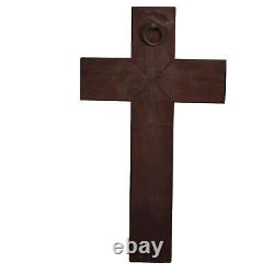 05K18 ANCIEN CRUCIFIX CHRIST MARQUETERIE NAPOLEON III RELIGION XIXe SIECLE