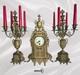 05m33 Ancienne Horloge En Bronze Napoleon Iii Xixe Et Ses Candelabres 10 Feux