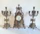 05m33 Ancienne Horloge En Bronze Napoleon Iii Xixe Et Ses Candelabres 10 Feux