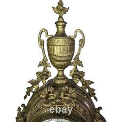 05M33 ANCIENNE HORLOGE EN BRONZE NAPOLEON III XIXe ET SES CANDELABRES 10 FEUX