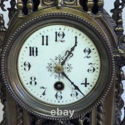 05M33 ANCIENNE HORLOGE EN BRONZE NAPOLEON III XIXe ET SES CANDELABRES 10 FEUX