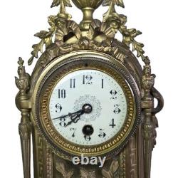 05M33 ANCIENNE HORLOGE EN BRONZE NAPOLEON III XIXe ET SES CANDELABRES 10 FEUX