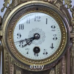 05M33 ANCIENNE HORLOGE EN BRONZE NAPOLEON III XIXe ET SES CANDELABRES 10 FEUX