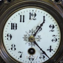 05M33 ANCIENNE HORLOGE EN BRONZE NAPOLEON III XIXe ET SES CANDELABRES 10 FEUX