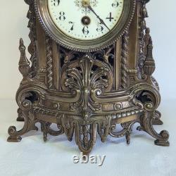 05M33 ANCIENNE HORLOGE EN BRONZE NAPOLEON III XIXe ET SES CANDELABRES 10 FEUX