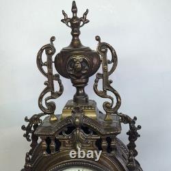 05M33 ANCIENNE HORLOGE EN BRONZE NAPOLEON III XIXe ET SES CANDELABRES 10 FEUX