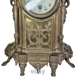 05M33 ANCIENNE HORLOGE EN BRONZE NAPOLEON III XIXe ET SES CANDELABRES 10 FEUX