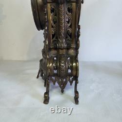 05M33 ANCIENNE HORLOGE EN BRONZE NAPOLEON III XIXe ET SES CANDELABRES 10 FEUX