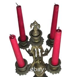 05M33 ANCIENNE HORLOGE EN BRONZE NAPOLEON III XIXe ET SES CANDELABRES 10 FEUX