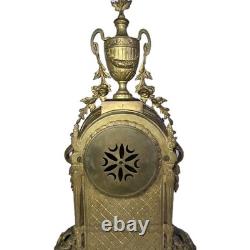 05M33 ANCIENNE HORLOGE EN BRONZE NAPOLEON III XIXe ET SES CANDELABRES 10 FEUX