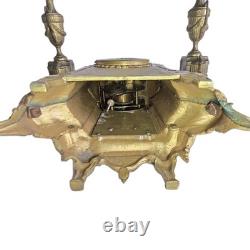 05M33 ANCIENNE HORLOGE EN BRONZE NAPOLEON III XIXe ET SES CANDELABRES 10 FEUX