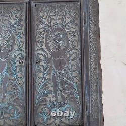 08K13 ANCIENNE GRILLE FACADE DE CHEMINEE EN LAITON AJOURE XIXe SIECLE DECORATION