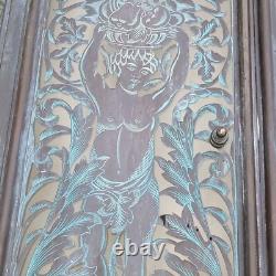 08K13 ANCIENNE GRILLE FACADE DE CHEMINEE EN LAITON AJOURE XIXe SIECLE DECORATION