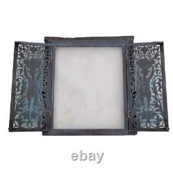 08K13 ANCIENNE GRILLE FACADE DE CHEMINEE EN LAITON AJOURE XIXe SIECLE DECORATION