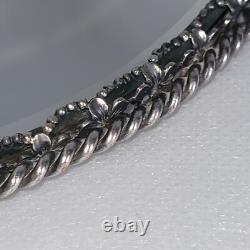 09K34 ANCIEN MIROIR FACE A MAIN EN BRONZE ARGENTE EPOQUE NAPOLEON III XIXe