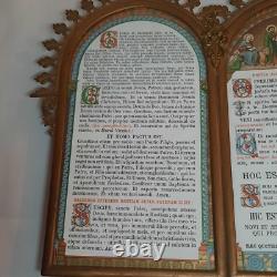 10K13 ANCIEN CADRE BRONZE AJOURE NAPOLÉON III XIXe CANON D'AUTEL EGLISE RELIGION
