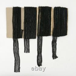 16 mètres de dentelle noire brodée de perles et sequins Napoléon III XIXe ancien