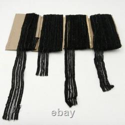 16 mètres de dentelle noire brodée de perles et sequins Napoléon III XIXe ancien