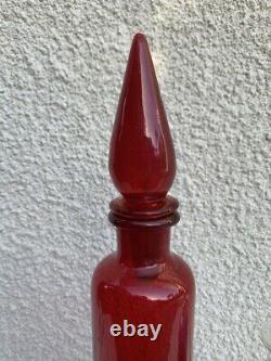 2 Carafes d'Apothicaire Verre soufflé Rouge et Transparent Apothecary XIXe