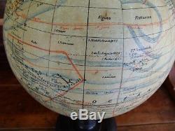 2k Globe terrestre mappemonde XIXe Napoléon III signé Forest