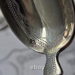 6 Cuillères en Argent Massif Vermeil Minerve Gravé 77g Napoléon III Milieu XIXè