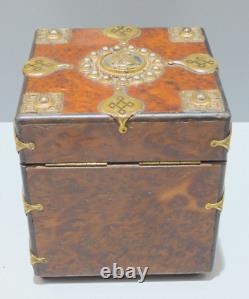 -ANCIEN COFFRET NAPOLEON III XIXe PORTRAIT avec CASQUE Ailé sur COUVERCLE D