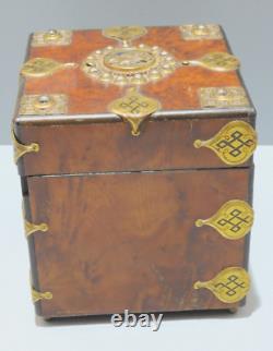 -ANCIEN COFFRET NAPOLEON III XIXe PORTRAIT avec CASQUE Ailé sur COUVERCLE D