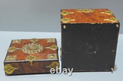 -ANCIEN COFFRET NAPOLEON III XIXe PORTRAIT avec CASQUE Ailé sur COUVERCLE D