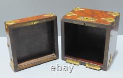 -ANCIEN COFFRET NAPOLEON III XIXe PORTRAIT avec CASQUE Ailé sur COUVERCLE D