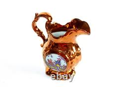 ANCIEN PICHET CARAFE CRUCHE DE JERSEY en FAIENCE EMAILLÉ XIXe STYLE NAPOLEON III
