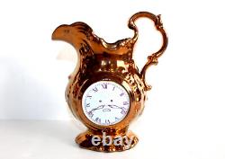 ANCIEN PICHET CARAFE CRUCHE DE JERSEY en FAIENCE EMAILLÉ XIXe STYLE NAPOLEON III