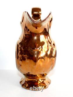 ANCIEN PICHET CARAFE CRUCHE DE JERSEY en FAIENCE EMAILLÉ XIXe STYLE NAPOLEON III