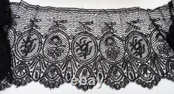 ANCIENNE DENTELLE du PUY aux FUSEAUX NAPOLÉON III, ANCIEN VOLANT DE JUPON XIXe