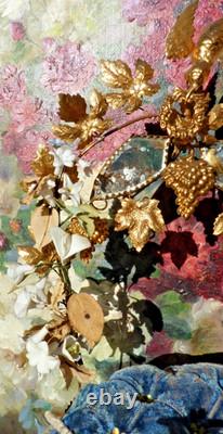 ANCIENNE GARNITURE de GLOBE de MARIÉE et sa COURONNE en tissu Napoléon III/ XIXe