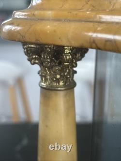 ANCIENNE PENDULE DE CHEMINÉE XIXe NAPOLÉON III ONYX MARBRÉ et RÉGULE LION