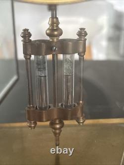 ANCIENNE PENDULE DE CHEMINÉE XIXe NAPOLÉON III ONYX MARBRÉ et RÉGULE LION