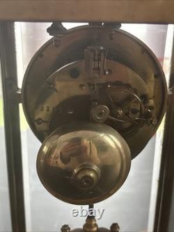 ANCIENNE PENDULE DE CHEMINÉE XIXe NAPOLÉON III ONYX MARBRÉ et RÉGULE LION