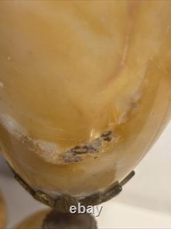 ANCIENNE PENDULE DE CHEMINÉE XIXe NAPOLÉON III ONYX MARBRÉ et RÉGULE LION