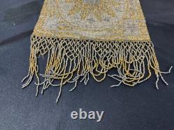 ANCIENNE SAC DE BAL AUMÔNERIE EN PERLES DE MÉTAL, XIXe Napoléon III