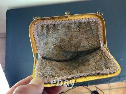 ANCIENNE SAC DE BAL AUMÔNERIE EN PERLES DE MÉTAL, XIXe Napoléon III