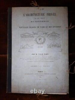 ARCHITECTURE PRIVÉE NAPOLÉON III MAISONS XIX PARIS TOME Ier CÉSAR DALY 1864