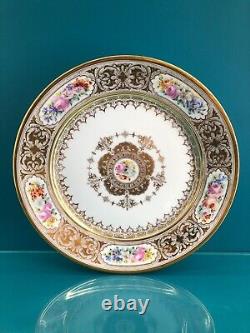 ASSIETTE PORCELAINE SEVRES XIX eme CHATEAU TRIANON Dore 1886 1891 royale