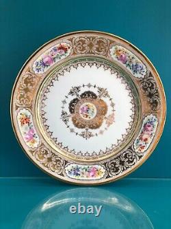 ASSIETTE PORCELAINE SEVRES XIX eme CHATEAU TRIANON Dore 1886 1891 royale