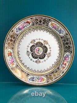 ASSIETTE PORCELAINE SEVRES XIX eme CHATEAU TRIANON Dore 1886 1891 royale