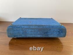 Ancien Album Photo Musical Napoléon III XIX Velours BleuBoîte À Musique Avec Clé