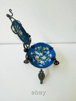 Ancien Baguier porte montre à gousset XIX eme Napoléon III faience